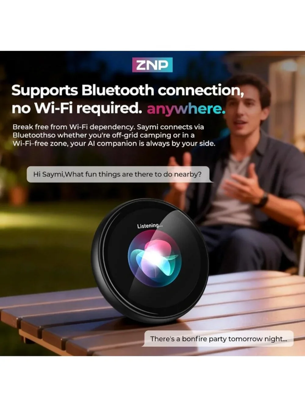 Wearable AI Language Practice Device, Bluetooth 6.0, Touch Screen, 102